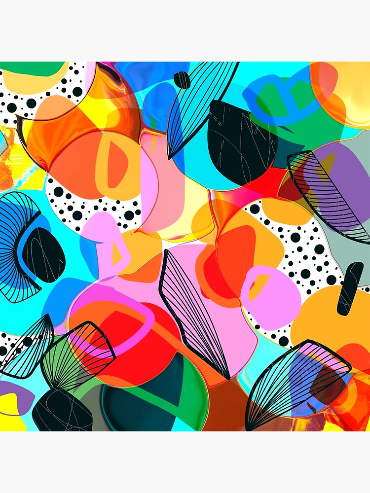 Bright Bold Art Rainbow Flurry Stunning, Energetic Abstract Modern