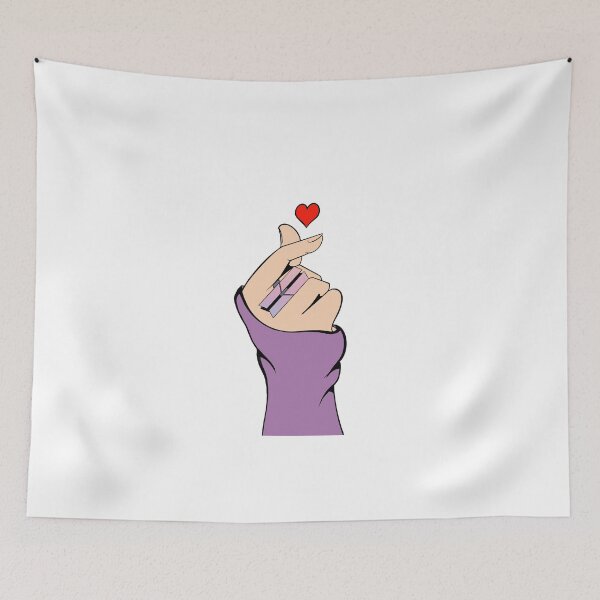 Item preview, Kpop hand heart with BTS ring for ARMY love designed and sold by DGsmirk.