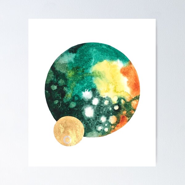 Item preview, Green and Gold Planets designed and sold by Hannah Rothstein.