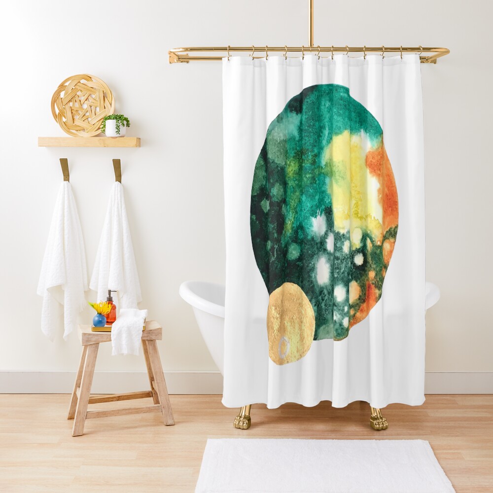"Green and Gold Shower Curtain for Sale by HRothstein Redbubble