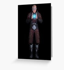 Sorcerer and Blue Fireball Greeting Card