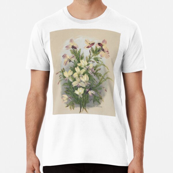Western Australia wild flower Yellow Leschenaultia - Lechenaultia linarioides State Library of Western Australia Premium T-Shirt