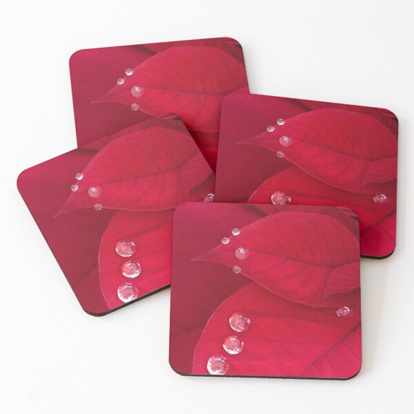 Item preview, Poinsettia with water drops designed and sold by JuniperMT.