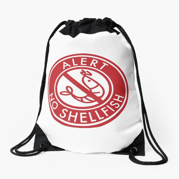 No Shellfish Drawstring Bag