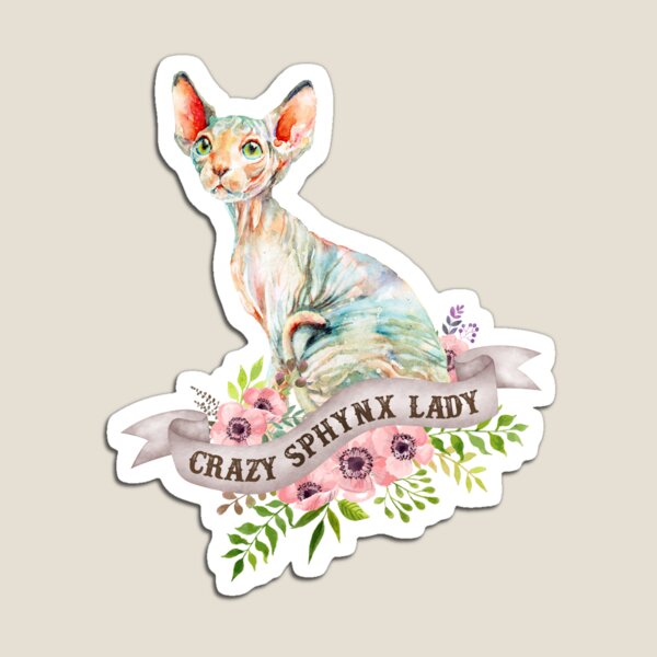 Crazy Sphynx Lady Magnet