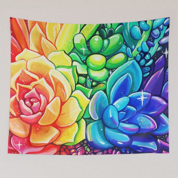 Item preview, Rainbow Succulents - Acrylic Painting designed and sold by Bethany  Dobson.