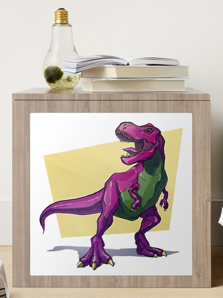 Barney tyrannosaur rex illustration Sticker for Sale by JCockney977