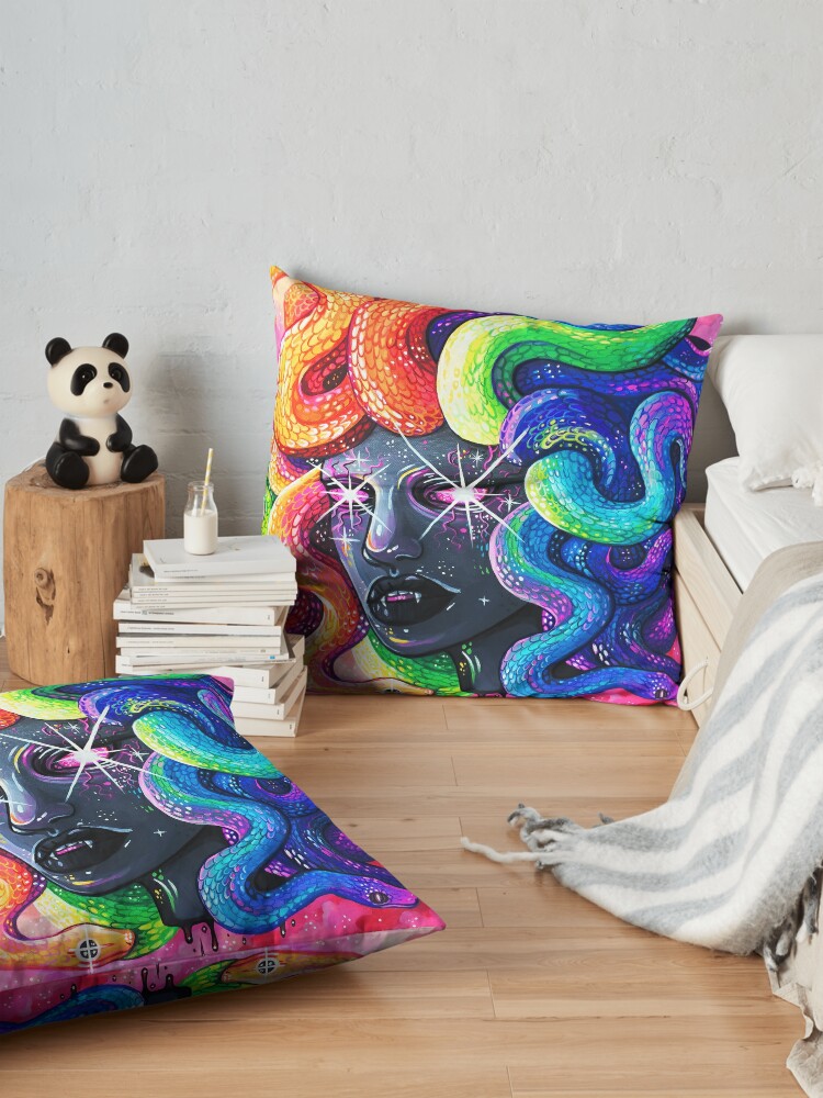 Alternate view of Rainbow Medusa Floor Pillow