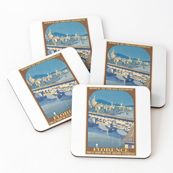 Item preview, 1921 Florence Italy Ponte Vecchio Travel Poster designed and sold by retrographics.