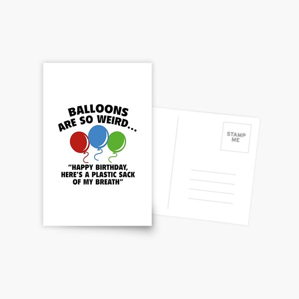 Hier ist ein Plastiksack meines Atems "" Postkarte