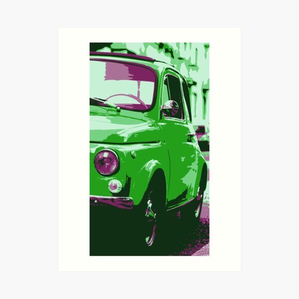 Classic FIAT 500 Abarth - Cute Little Italian Retro City Car Art Print