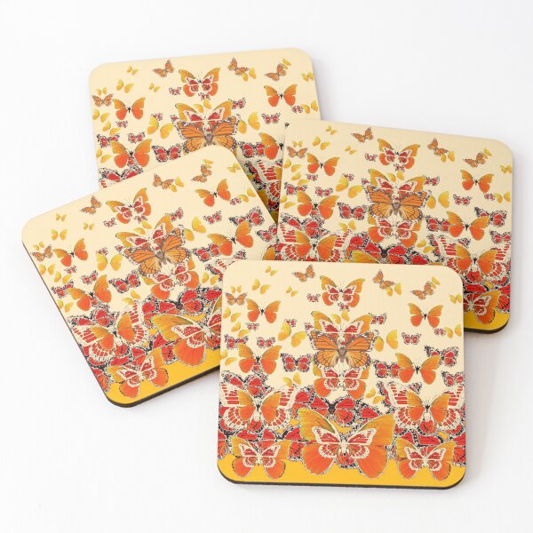 Item preview, MIXED ORANGE BUTTERFLIES SPRING  CREAMY ABSTRACT ART designed and sold by sharlesart.