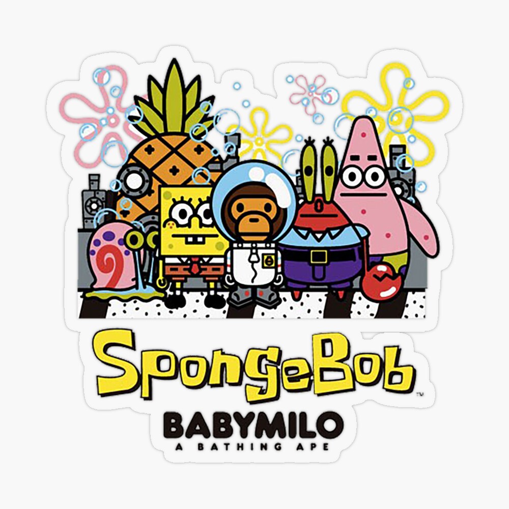 Spongebob Art Bape Baby Milo Hype Beast Art Decor Bape -  Norway