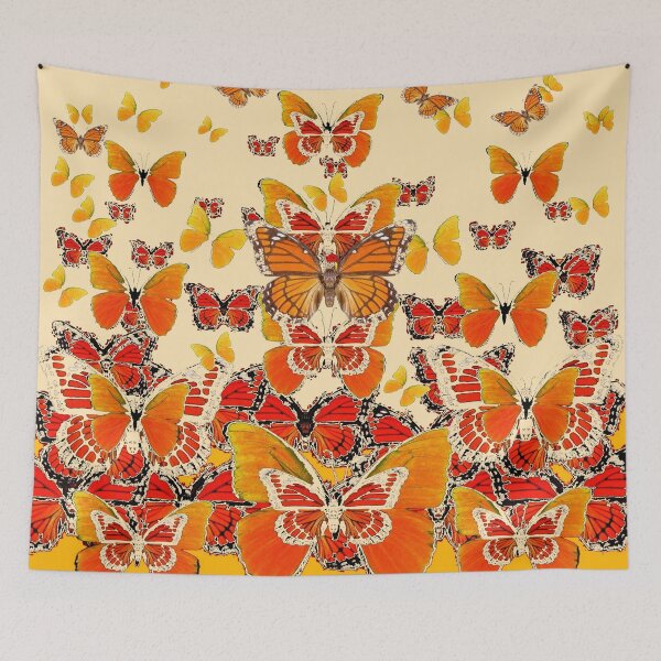 Item preview, MIXED ORANGE BUTTERFLIES SPRING  CREAMY ABSTRACT ART designed and sold by sharlesart.