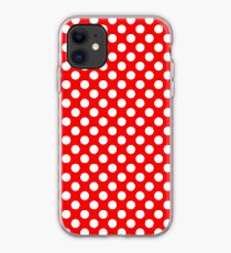 White on Red Polka Dots iPhone Case