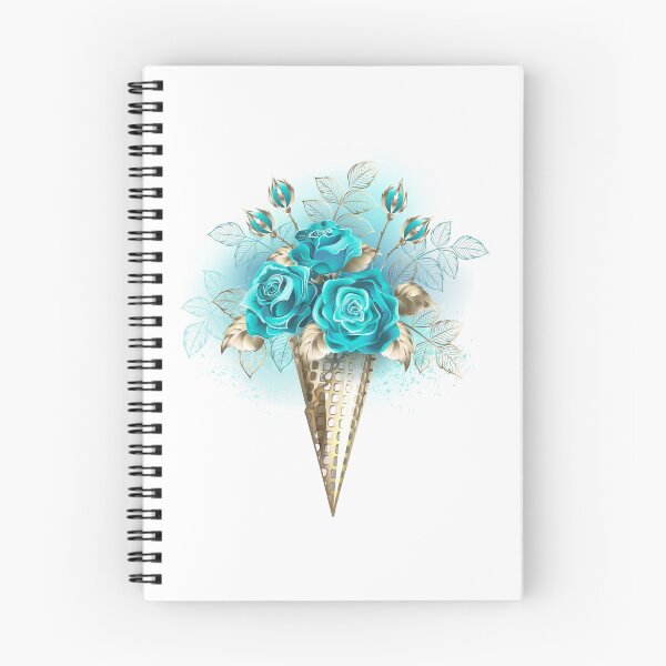 Item preview, Waffle Cone with Turquoise Roses designed and sold by Blackmoon9.