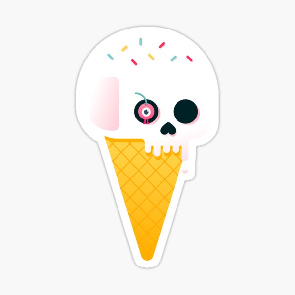 Ice Cream Skull Sticker