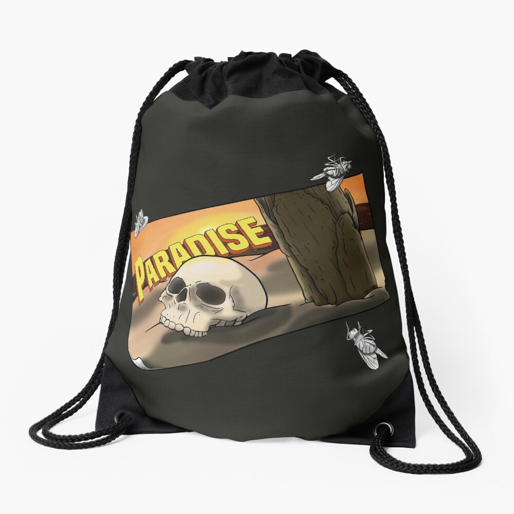 Porcelain Flies Drawstring Bag