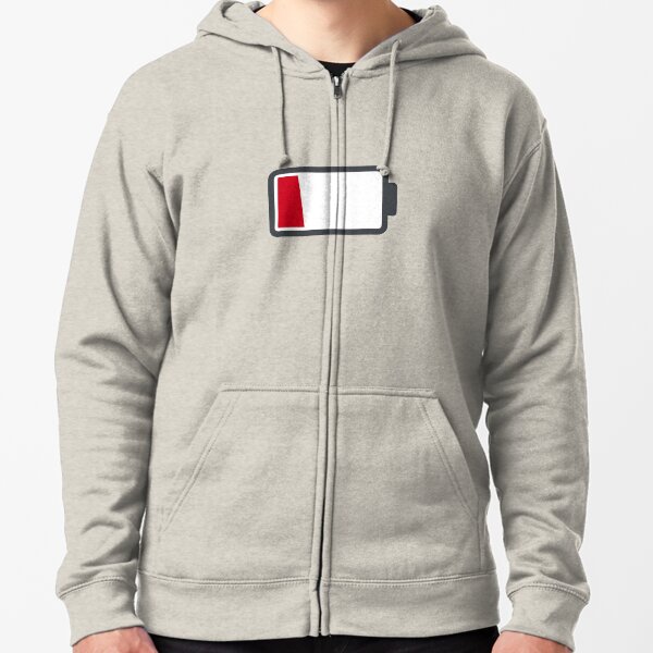 Low battery Zipped Hoodie