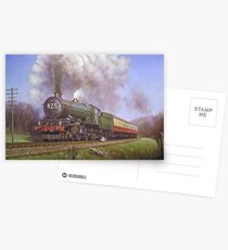 GWR King class 4.6.0 on Dainton bank. Postcards