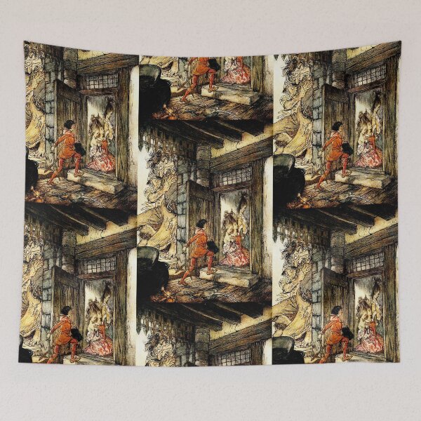 Item preview, Jack rescuing girls from the giants - Arthur Rackham designed and sold by Vintage Designs +.