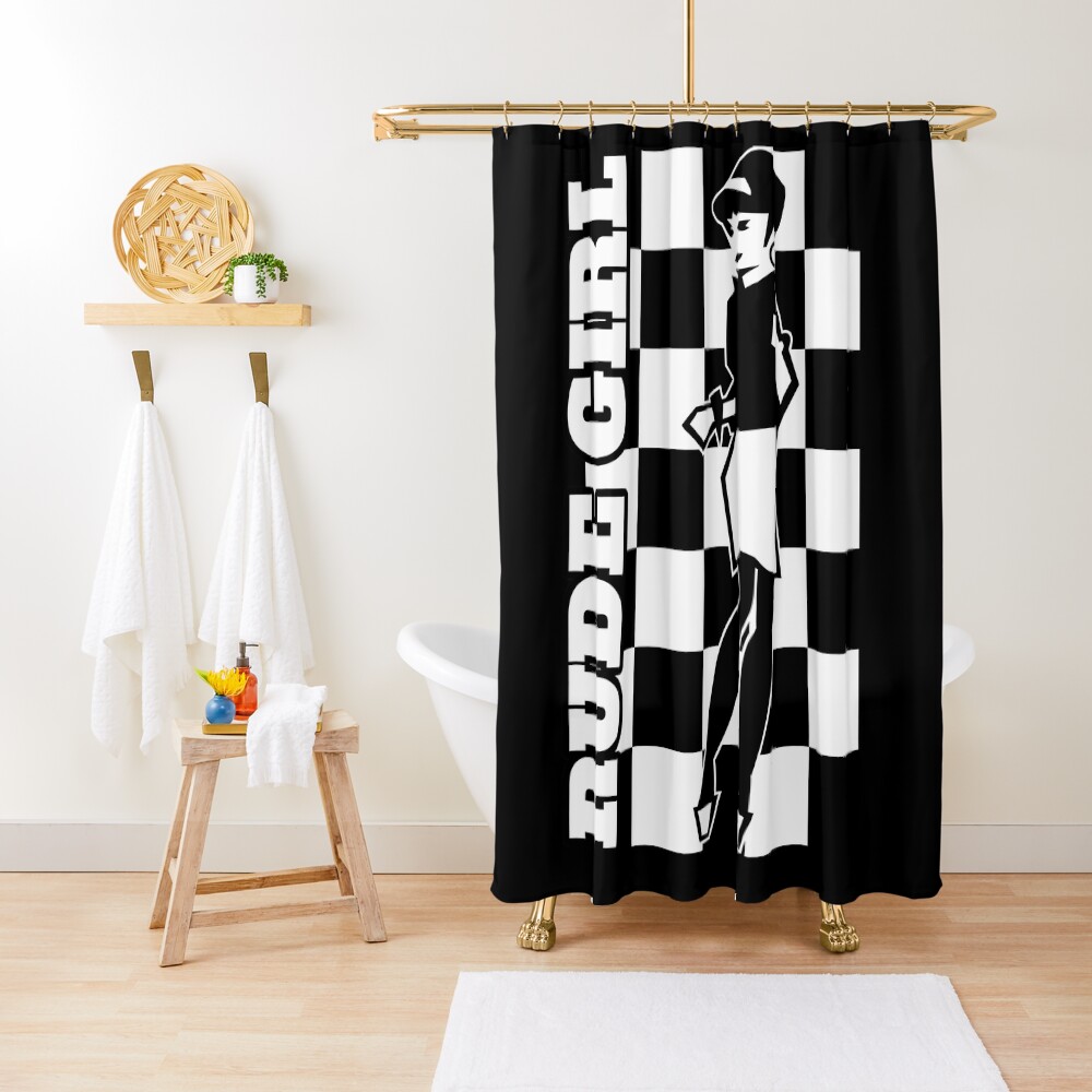"Rude Girl" Shower Curtain for Sale by retrotypo Redbubble