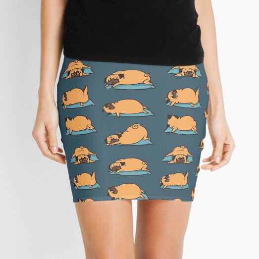 Pug Yoga for Better Sleep Mini Skirt