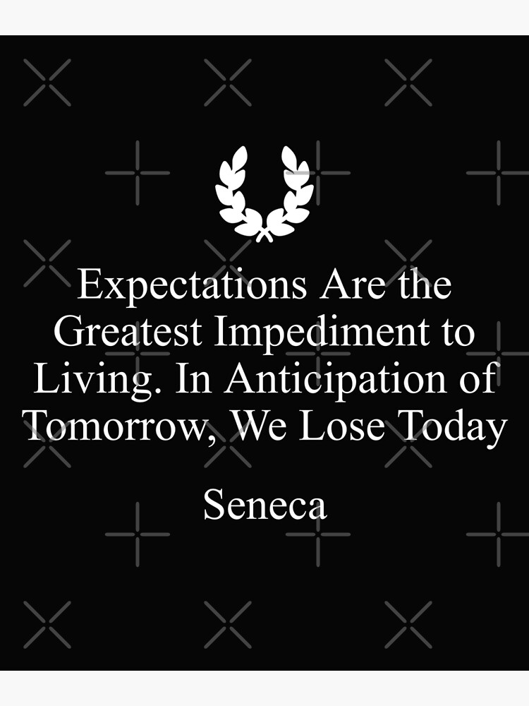 Carte De Vœux Citation Stoique Sur Les Attentes De Seneque Par Jutulen Redbubble