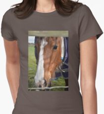 LOOKING THROUGH THE FENCE Women's Fitted T-Shirt