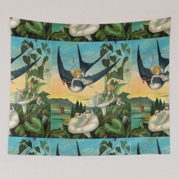 Item preview, Pixies and Fairies and a swallow cute illustration designed and sold by Vintage Designs +.