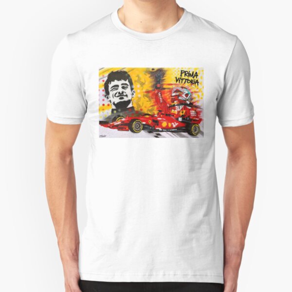 Charles Leclerc "Prima Vittoria" graffiti painting by DRAutoArt Slim Fit T-Shirt