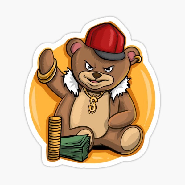 "Gangster Bear" Sticker by Ronnreyes | Redbubble