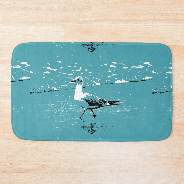 Item preview, Cyan Gull on the shore designed and sold by derbyshireduck.