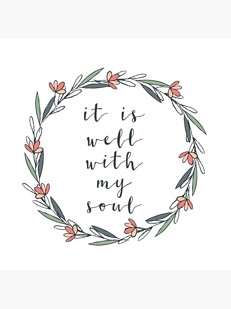 "It Is Well With My Soul Christian Quote" Throw Pillow for Sale by