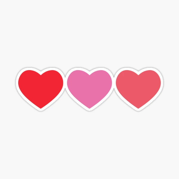 Three Hearts Sticker for Sale by dakotascarlett