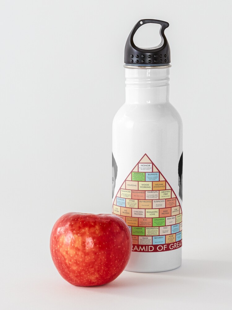 Alternate view of Ron Swanson's Pyramid Of Greatness Water Bottle