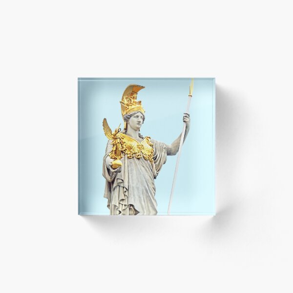 Pallas Athena replica statue in Austra Parliament Acrylic Block