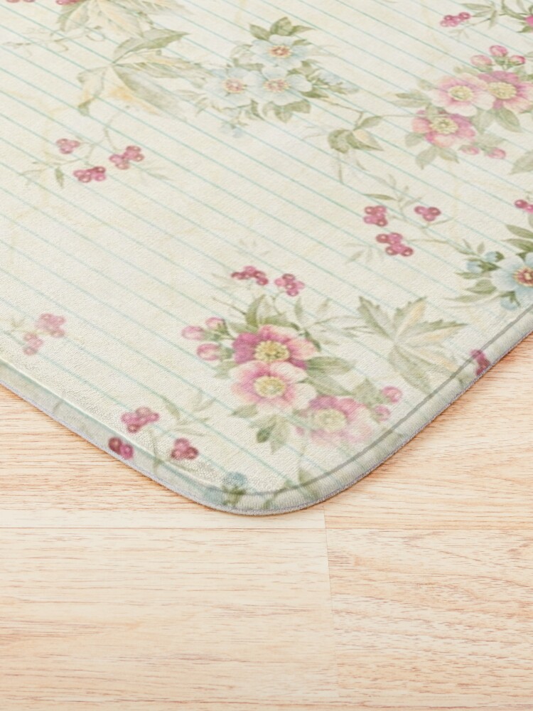 Alternate view of Shabby chic grunge pink floral pattern Bath Mat