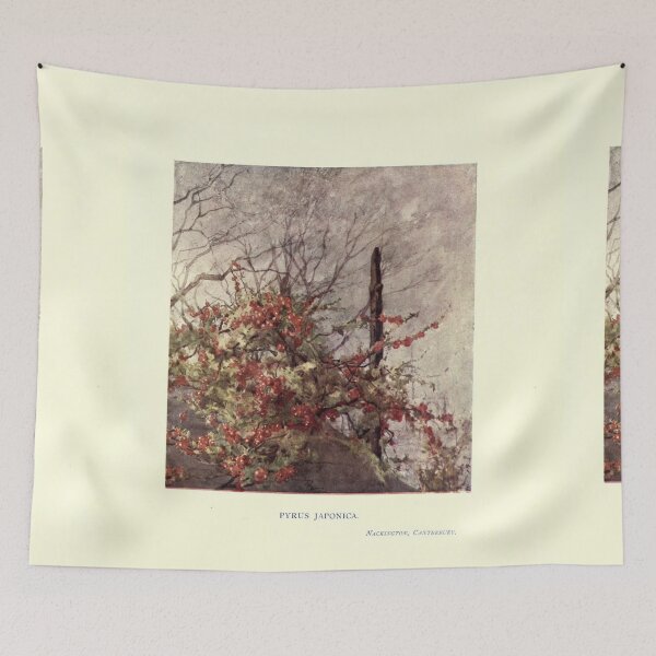 Item preview, Pyrus Japonica floral painting designed and sold by Vintage Designs +.