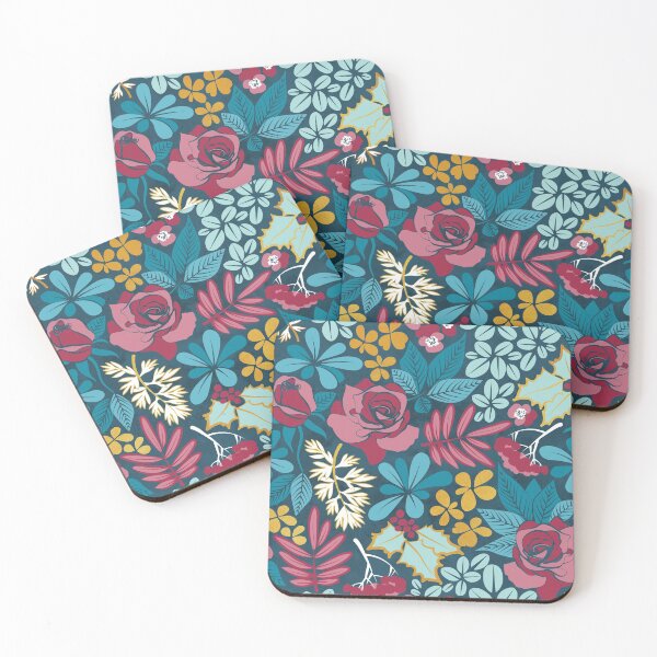 Item preview, Winter garden // blue red and gold designed and sold by SelmaCardoso.