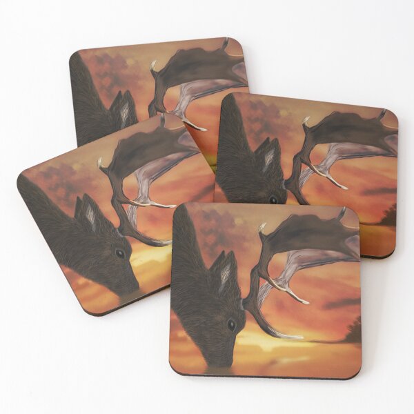 Item preview, Deer Drinking at Sunset designed and sold by ChrisHallArt.