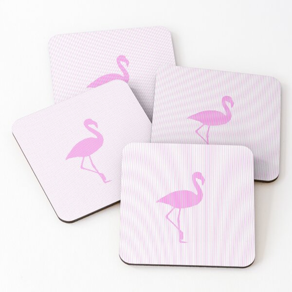 Item preview, Pink Flamingo Silhouette with Pink Stripes Pattern designed and sold by Scotch Macaskill.