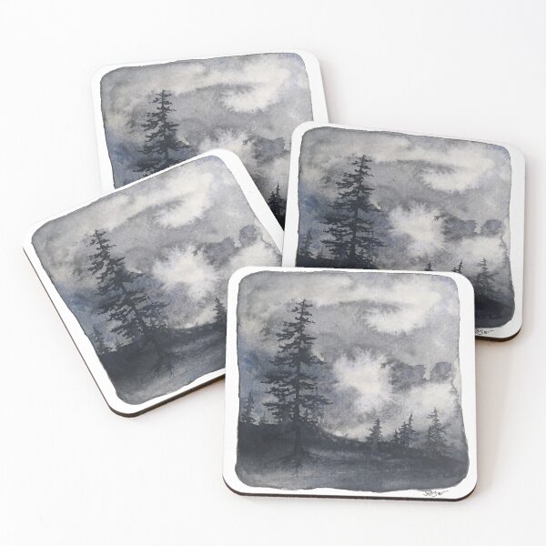 Item preview, 'Intuition' dark woods forest watercolour designed and sold by Jess Purser.