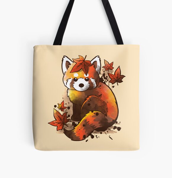 Item preview, red panda red leaves designed and sold by NemiMakeit.
