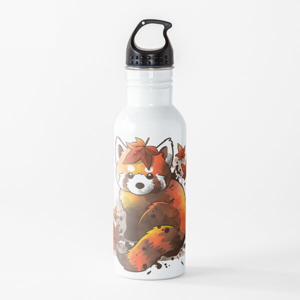 red panda red leaves Water Bottle
