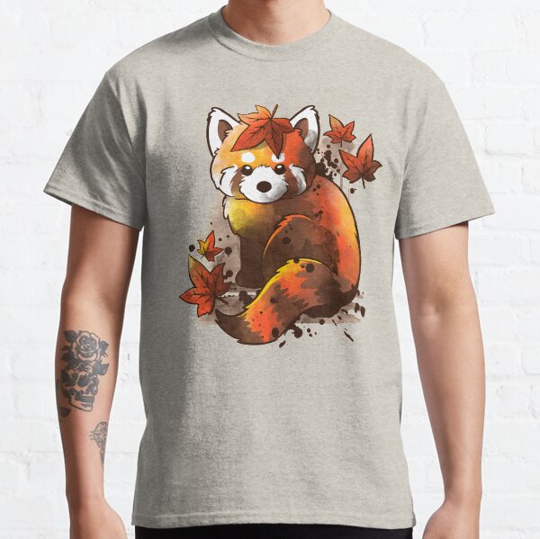 Item preview, red panda red leaves designed and sold by NemiMakeit.