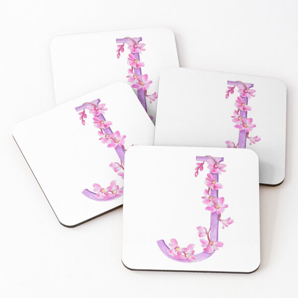 Artikelvorschau, Aquarellkunst der wilden Orchidee des Monogramms des Buchstaben J entworfen und verkauft von Sarah Trett.