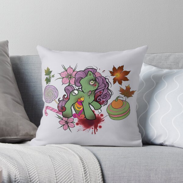 Gumdrop Guts! My Little Zombie Throw Pillow