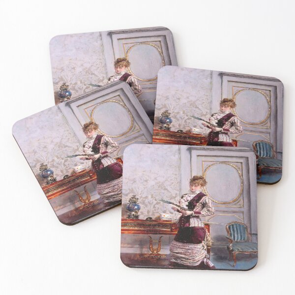 Item preview, A Lady Admiiring a Fan(Berthe che Guarda un Ventaglio)-Giovanni Boldini designed and sold by LexBauer.