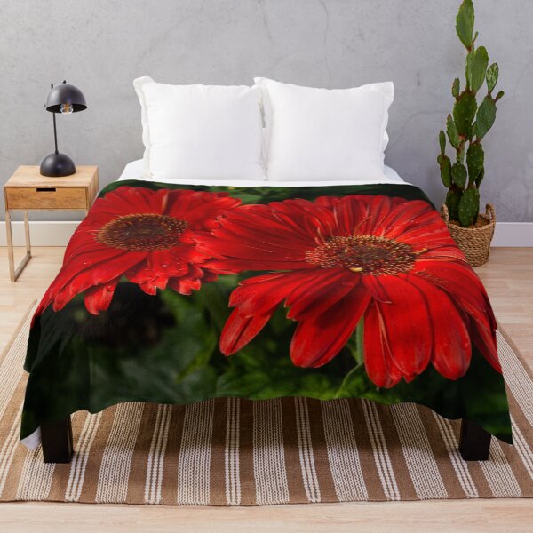 Item preview, The Glorious Red Duo - Two Scarlet Gerbera Daisies  designed and sold by Georgia Mizuleva.